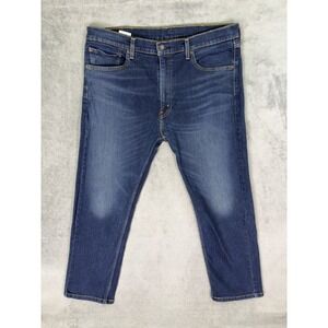 Levis 505 Jeans Mens 38x29 Blue Straight Dark Wash Denim Mid Rise Workwear